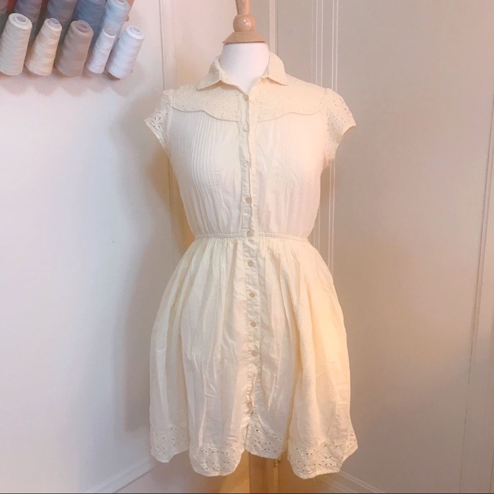Urban Outfitters Pale Yellow Vintage-y Dress